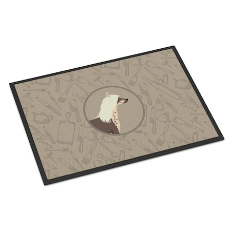 Carolines Treasures 24 x 36 in. Chinese Crested in the Kitchen Indoor or Outdoor Mat CK2178JMAT